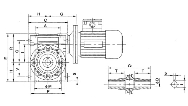 NMRV減速機電機參數(shù)圖